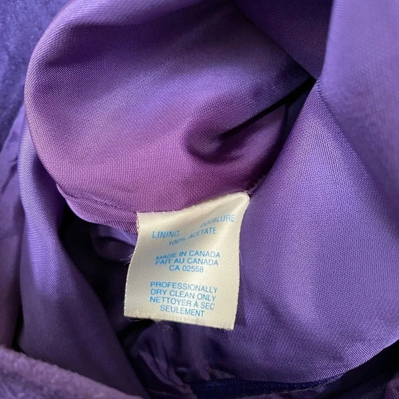 VINTAGE - Royal Purple Danier Leather Suede High Waisted Skirt - Picture 4 of 7